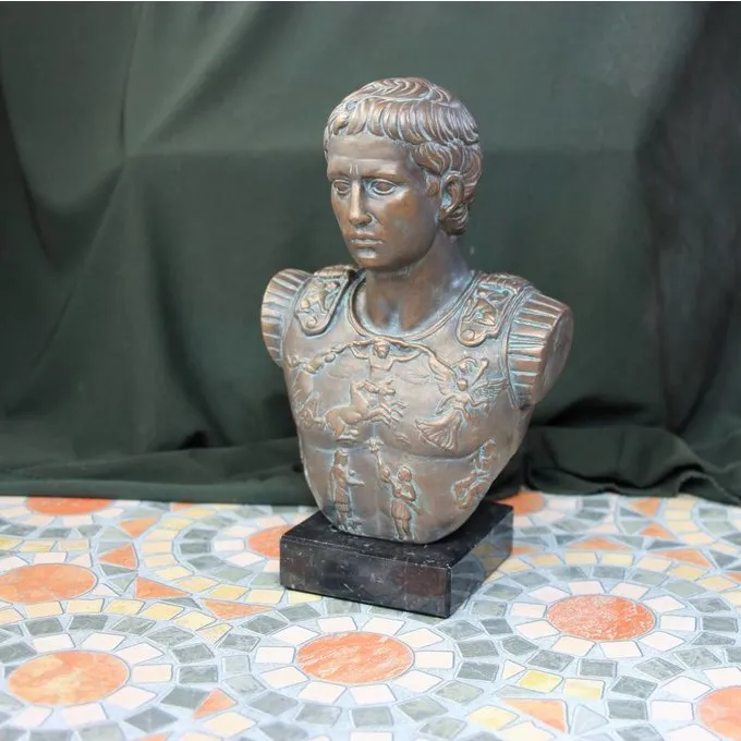 Bronzed Buste Kejser Augustus 6 Bronzed Buste Kejser Augustus - Billede 4