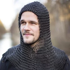 Epic Armoury Chainmail Coif Alaric, Bronzed 9 Mm -Svaerd Salg chainmail coif alaric bronzed 9 mm 2