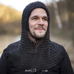 Epic Armoury Chainmail Coif Alaric, Bronzed 9 Mm