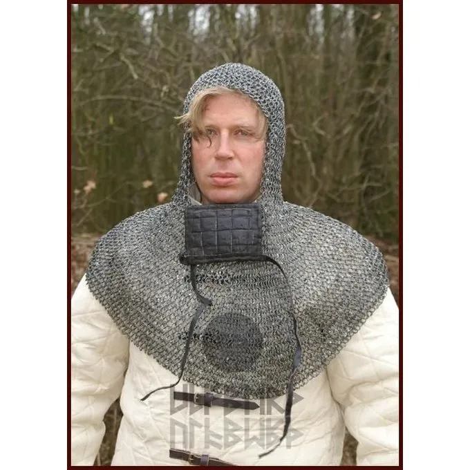 Ulfberth Coif Med Firkantet Visir, Runde Ringe - Runde Nitter, 8 Mm 5 Ulfberth Coif Med Firkantet Visir, Runde Ringe - Runde Nitter, 8 Mm - Billede 3