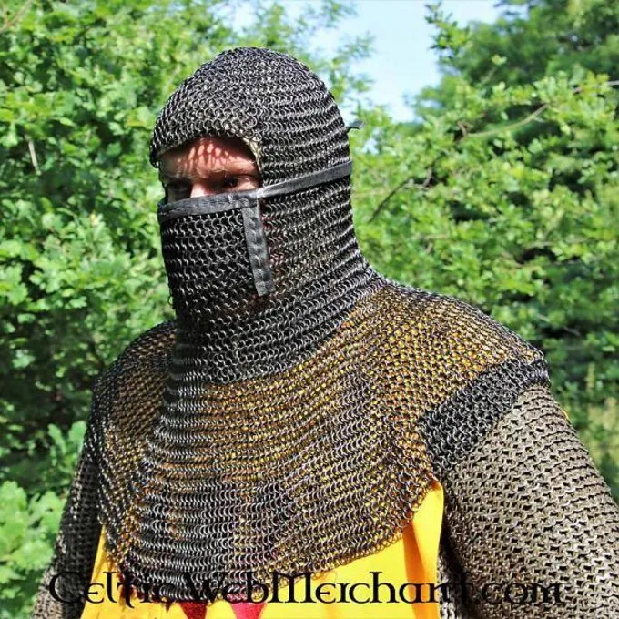 Ulfberth Coif Med Firkantet Visir, Runde Ringe - Runde Nitter, 8 Mm 3 Ulfberth Coif Med Firkantet Visir, Runde Ringe - Runde Nitter, 8 Mm