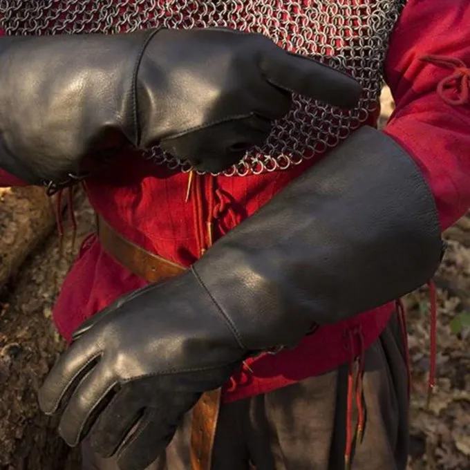 Epic Armoury Læder Middelalderlige Handsker, Sort 3 Epic Armoury Læder Middelalderlige Handsker, Sort