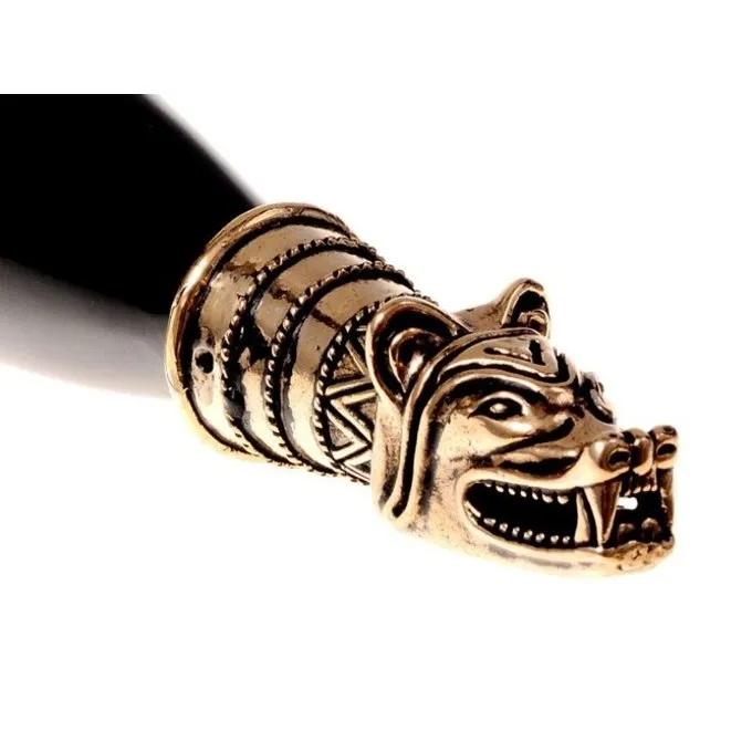 Viking Drikkehorn Fenris Med Ulv Hoved 3 Viking Drikkehorn Fenris Med Ulv Hoved