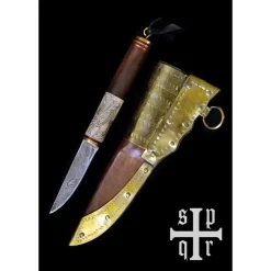 SPQR Viking Kniv Odins Ravn Damascus Stål -Svaerd Salg viking kniv odins ravn damascus stal 2