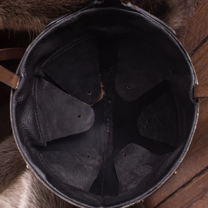 Deepeeka Viking Nasal Hjelm Med Slanger, Patineret 7 Deepeeka Viking Nasal Hjelm Med Slanger, Patineret - Billede 5